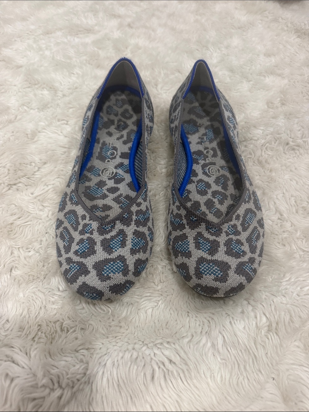 Rothy's The Flat in Grey Spotted Retired Leopard print Shoes Woman’s Size 8.5